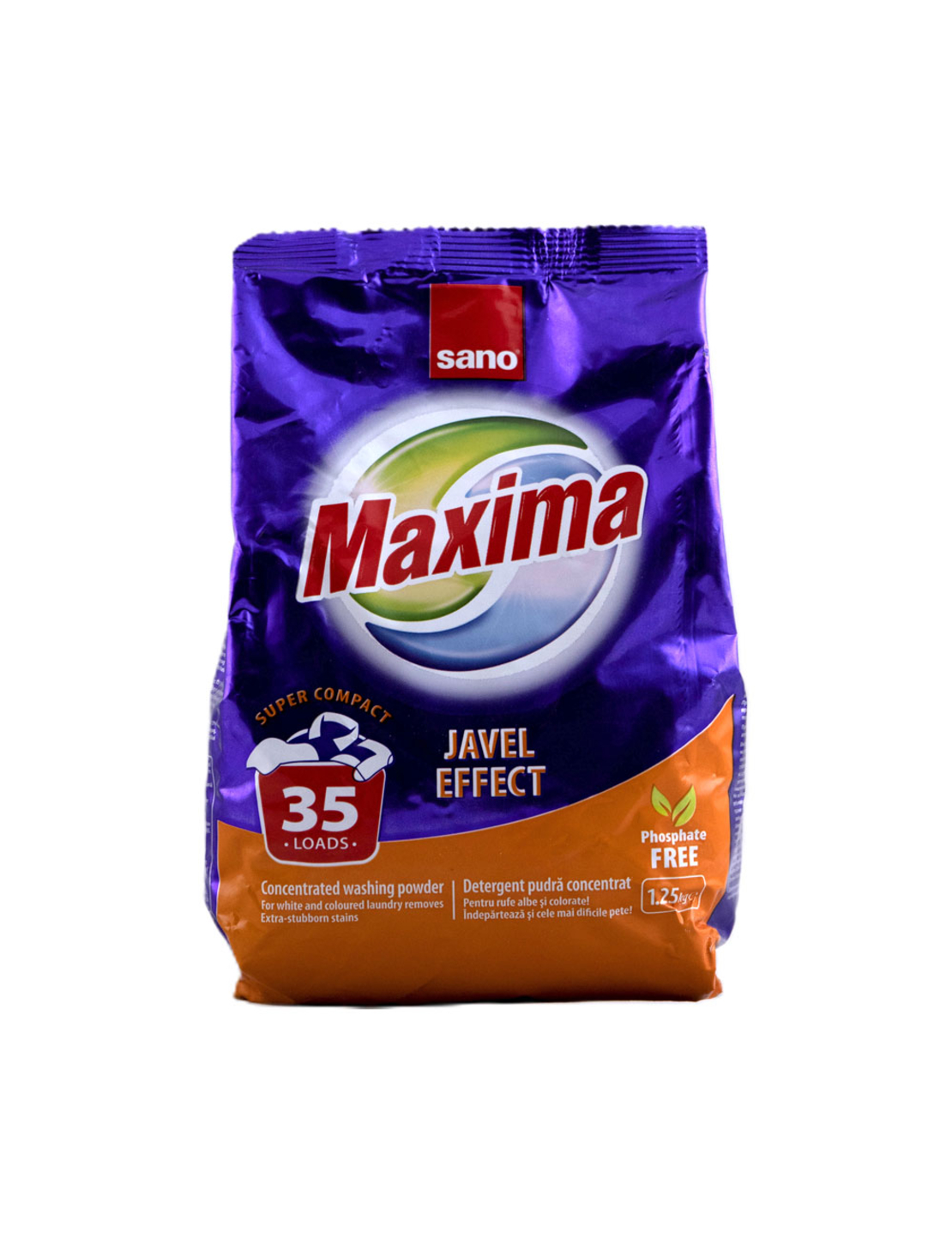 Прах за пране Sano maxima Javel effect 35 пранета 1.25кг.