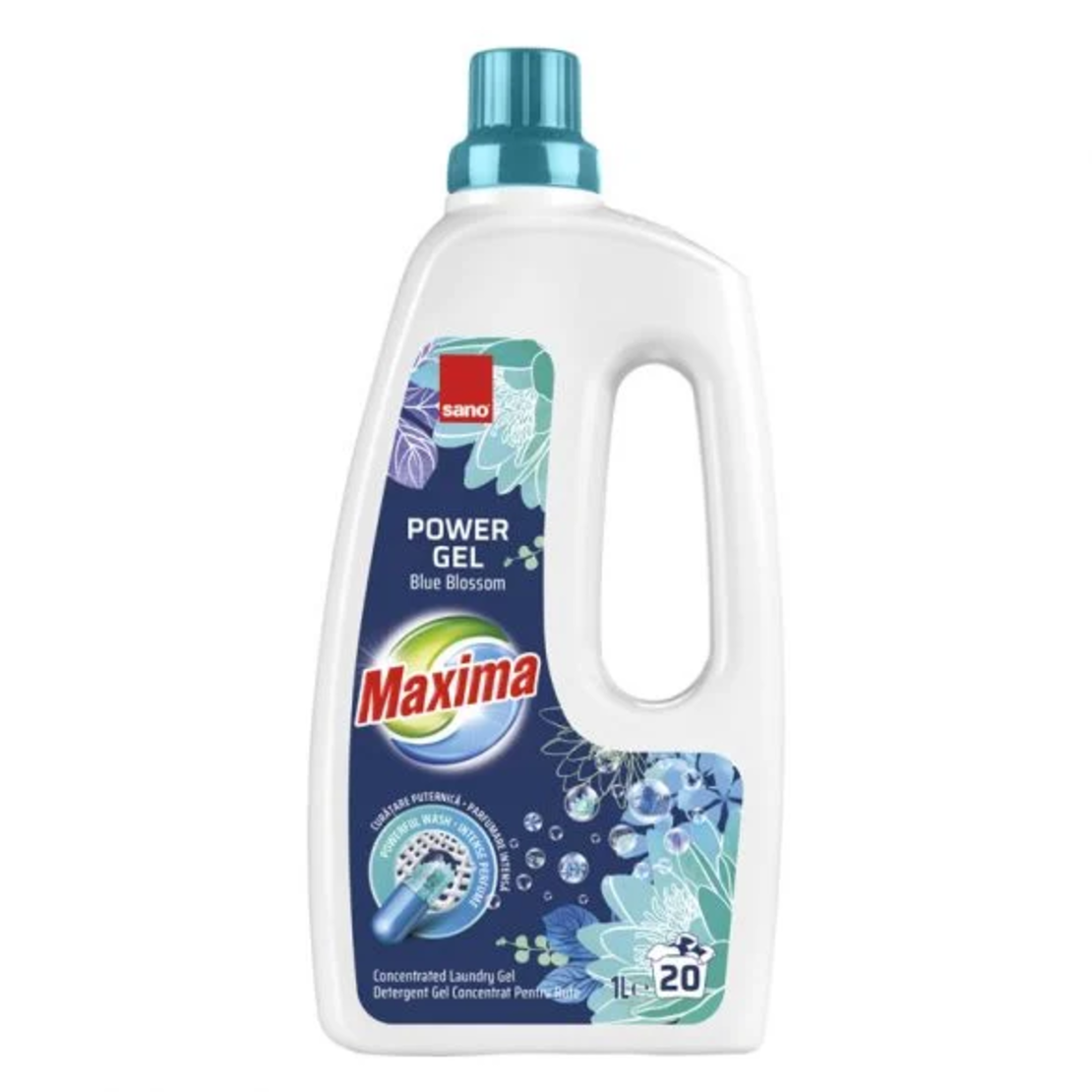 SANO MAXIMA BLUE BLOSSOM Гел за пране, 20 пранета-1 литър.