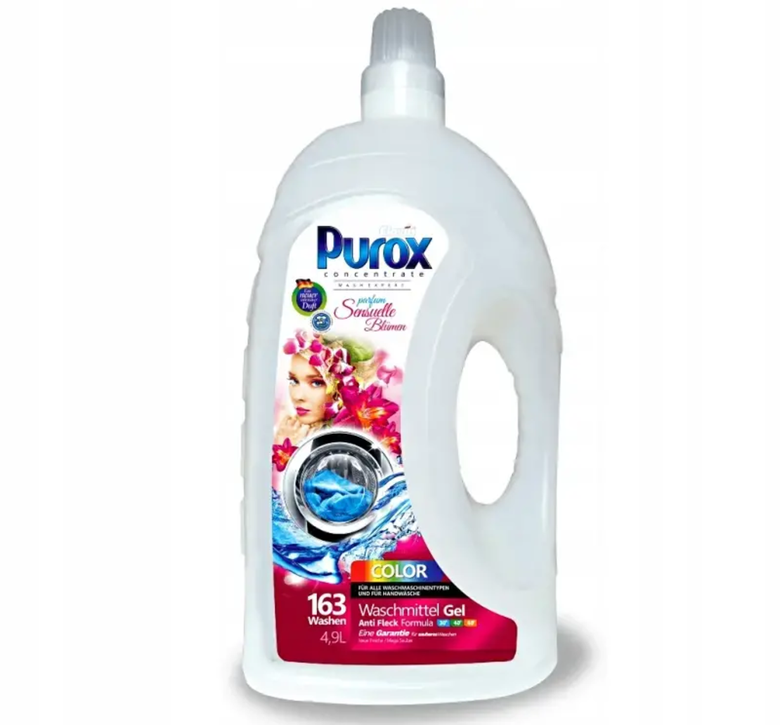 Purox Parfum 163 пранета течен препарат за цветно пране
