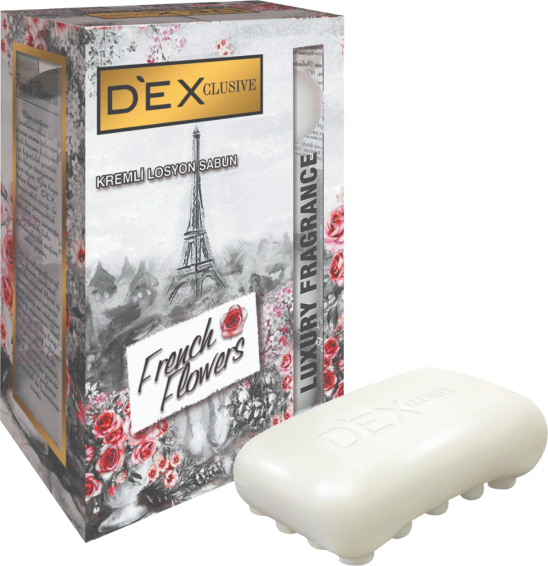 DEXCLUSIVE Тоал.КРЕМ Сапун 4х100гр. FRENCH FLOWERS