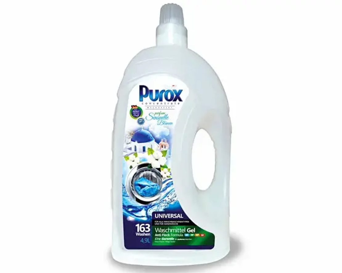 Purox Parfum 163 пранета течен препарат за бяло и цветно пране