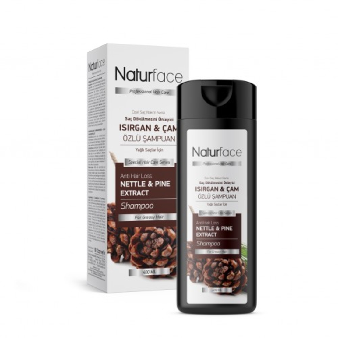 NATURFACE Шампоан с екстракт от коприва и бор - За мазна коса 400 мл