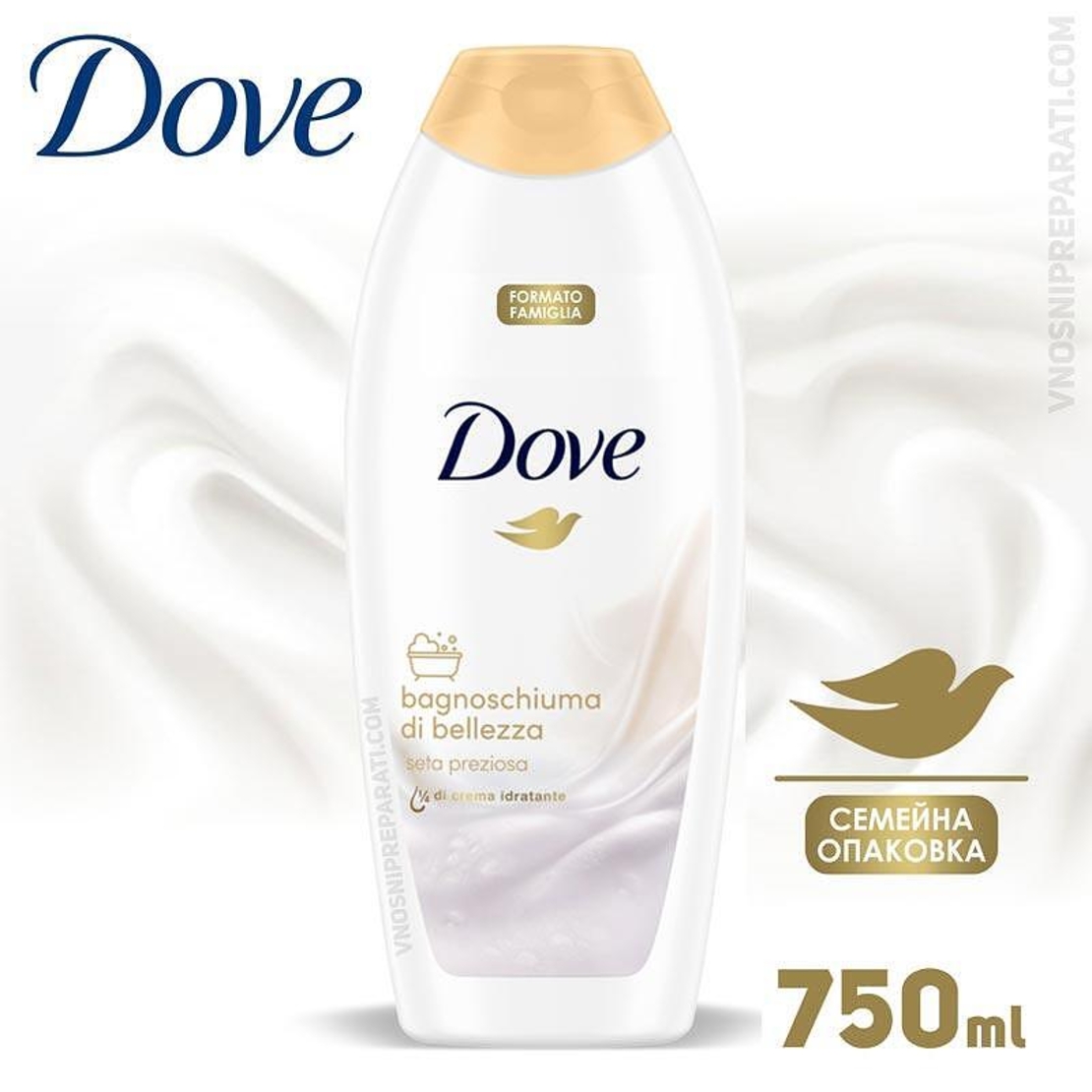 Dove Seta Preziosa душ гел 750 мл