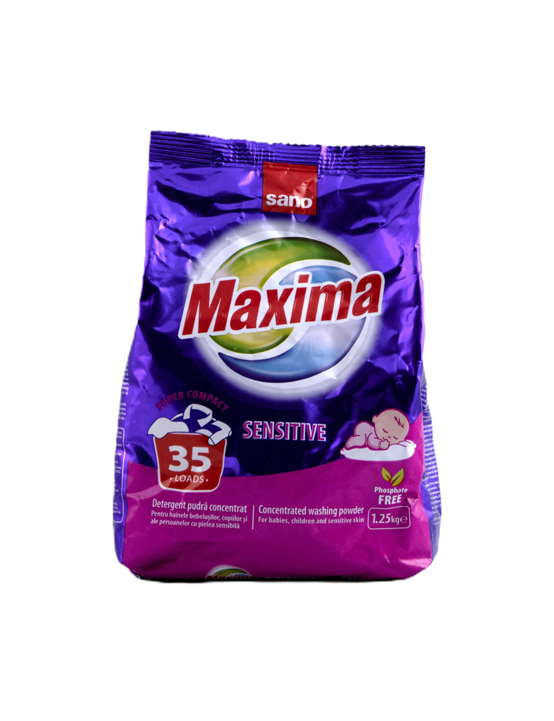 Прах за пране Sano maxima Sensitive 35 пранета 1.25кг.