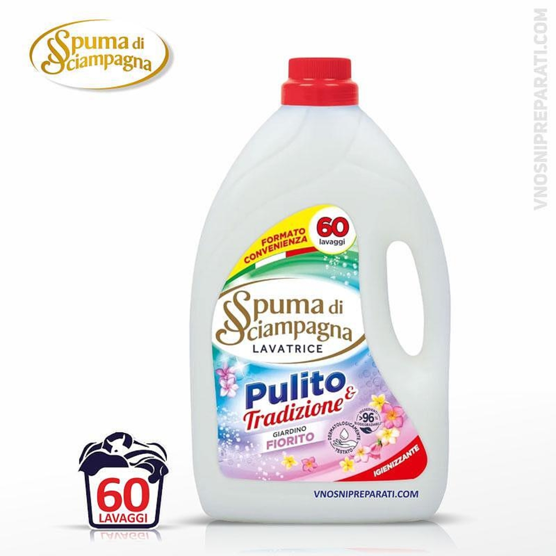 Spuma di Sciampagna Pulito e tradizione giardino Fiorito препарат за пране 60 пр