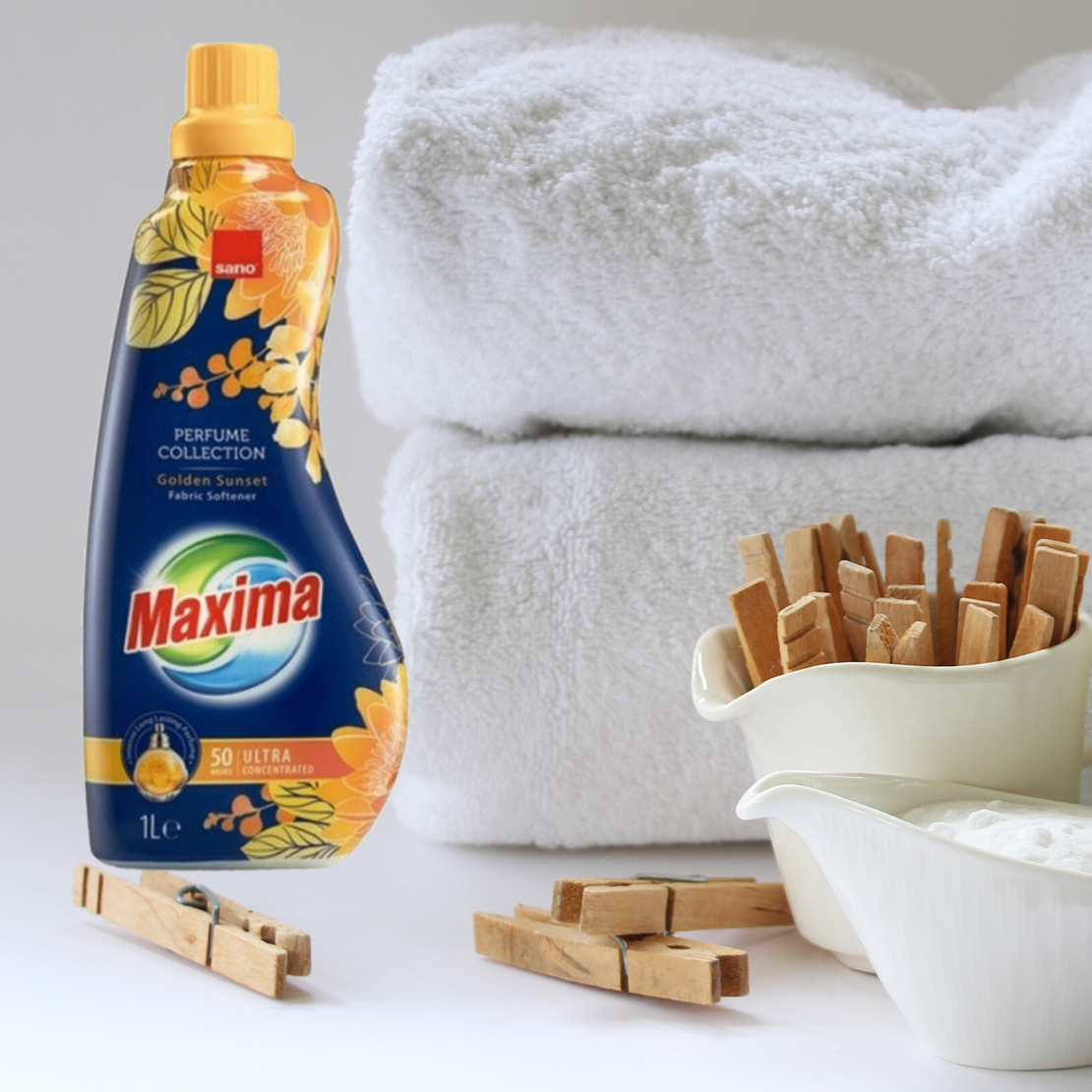 Омекотител Sano Maxima Golden Sunset, 1 литър, 40 пранета