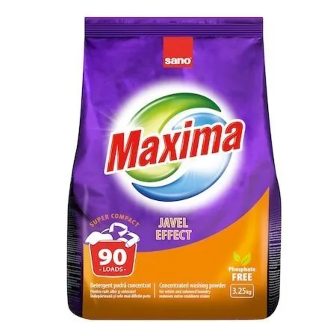 Sano Maxima Javel Effect Сух прах 3.250кг, 90пр