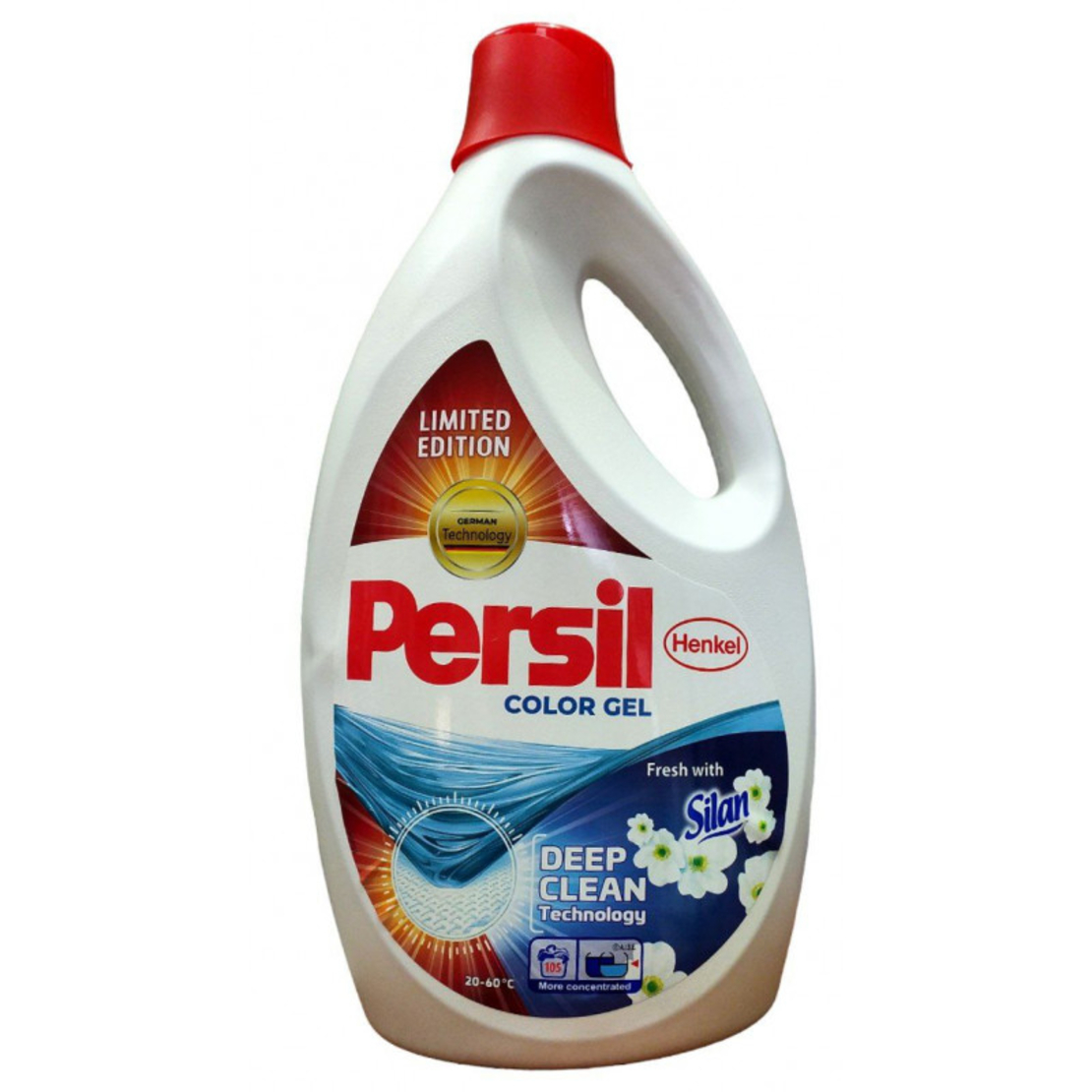 Течен перилен препарат Persil, Цветен гел със силан, 5.8L, 105 пранета