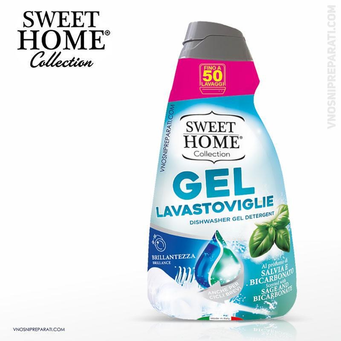 Sweet Home gel Lavastoviglie Salvia e Bicarbonato гел за съдомиялна 50 дози