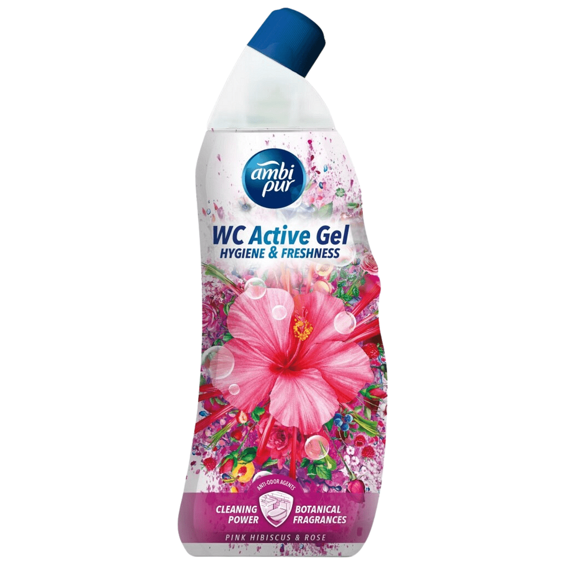 Почистващ гел Ambi Pur Pink Hibiscus & Rose за тоалетна, 750 мл