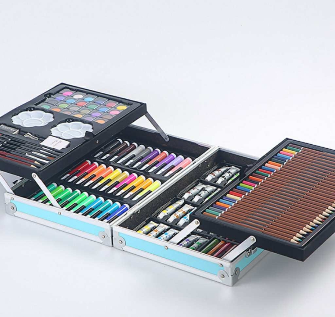 Комплект за рисуване в куфар - син