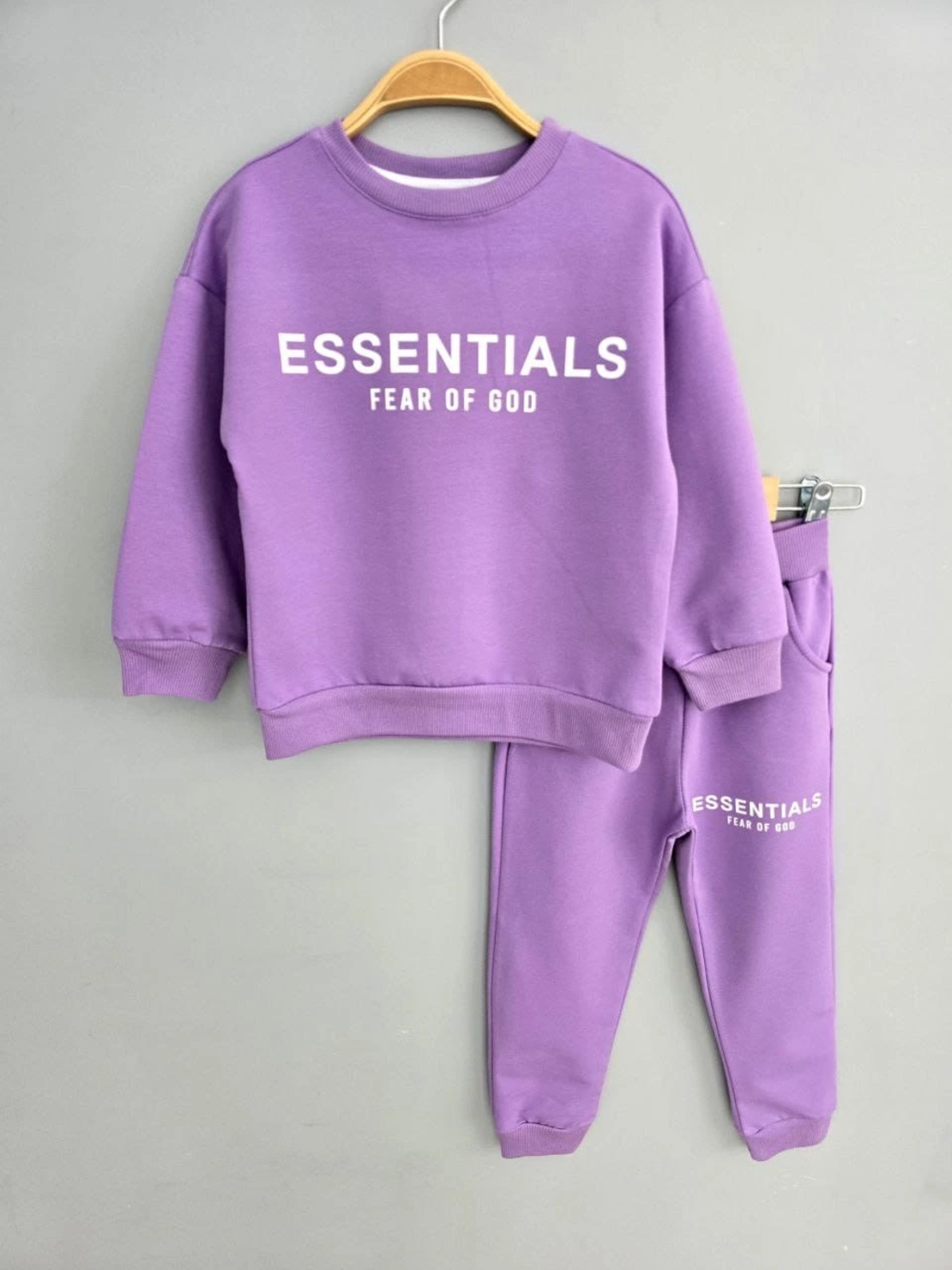 Детски памучен комплект ''Essentials'' - лилав