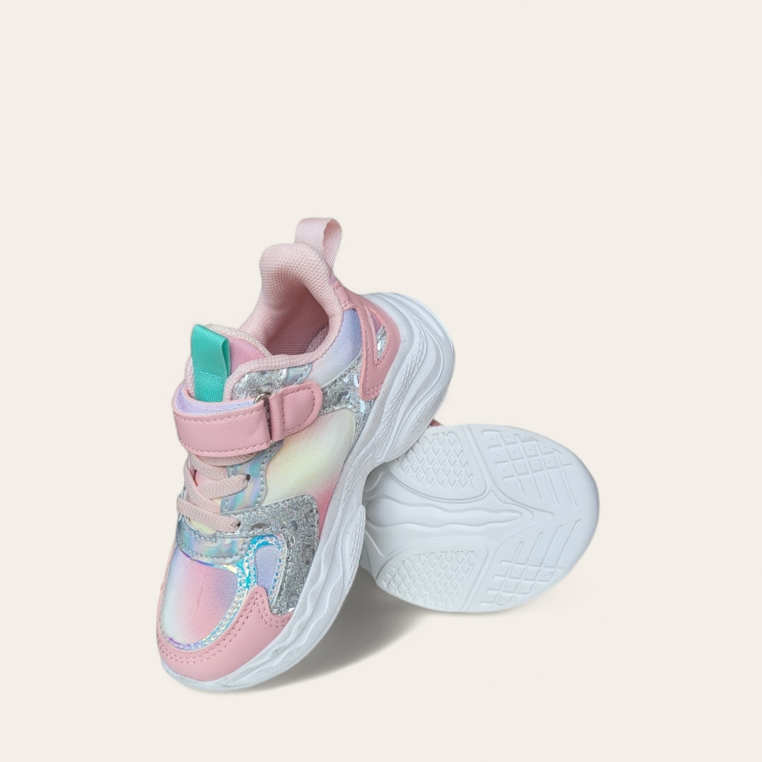 Детски модни маратонки с велкро в лилав цвят модел: T2609 pink