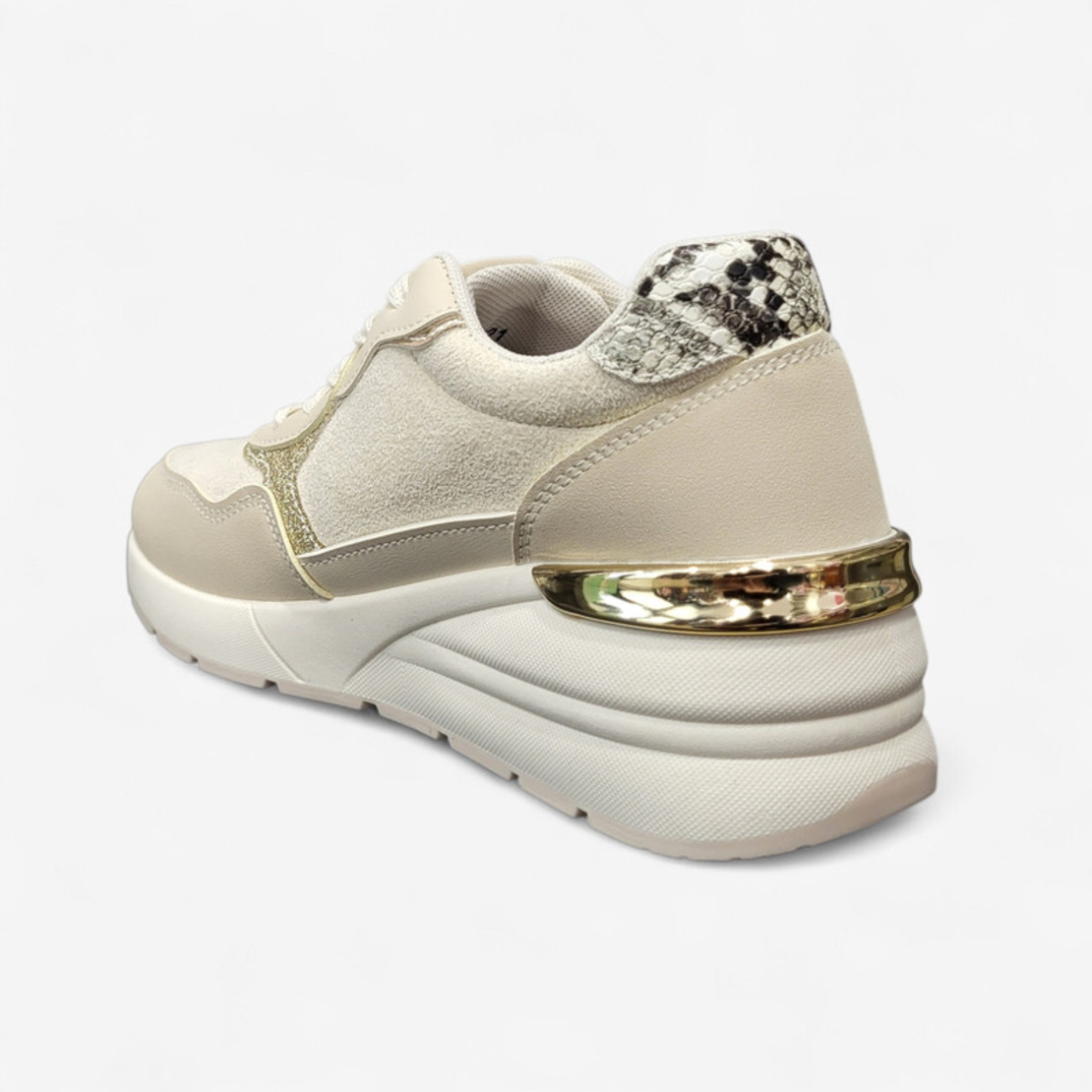 Дамски спортни обувки на платформа W014221 beige