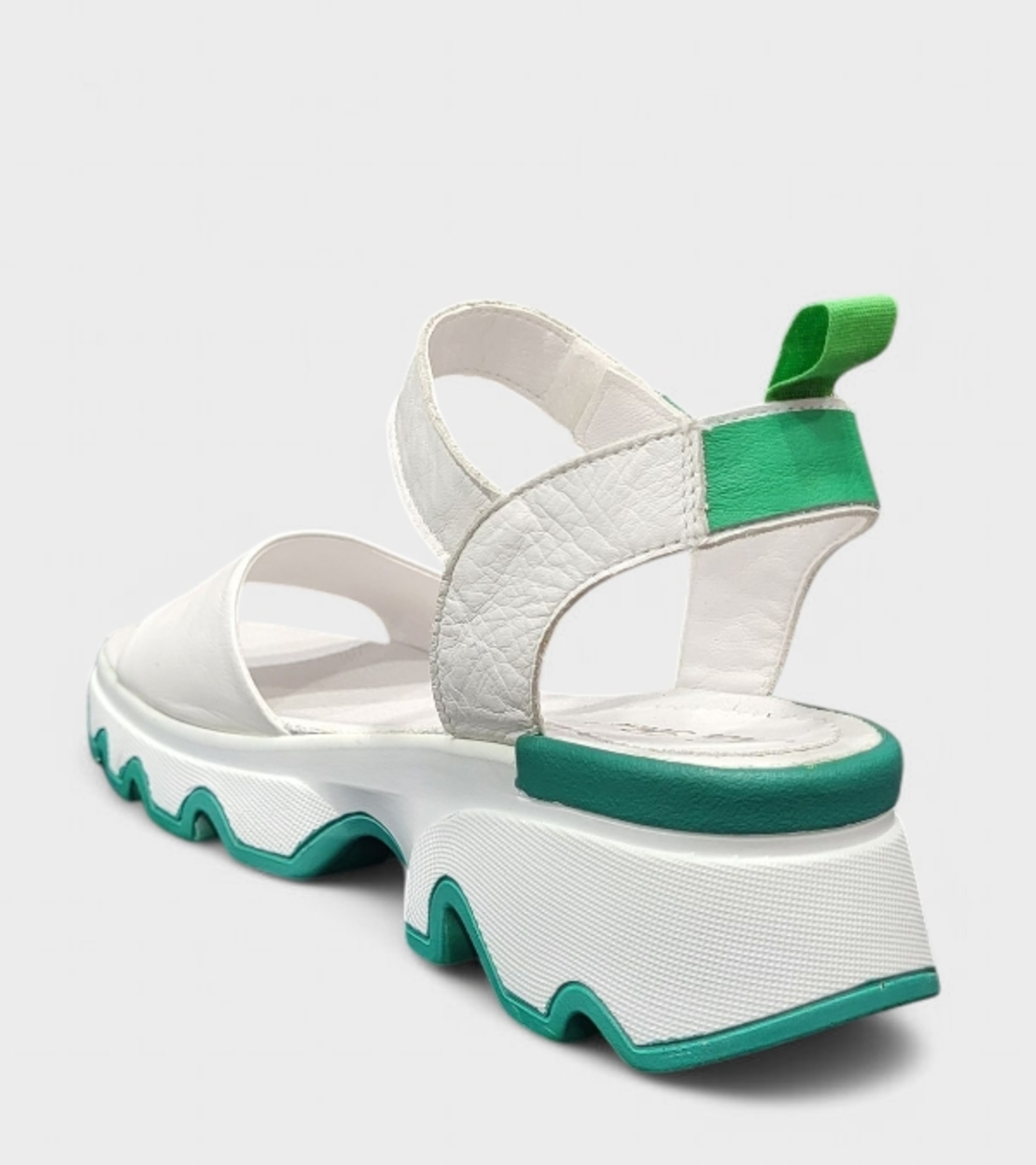 Модерни бели сандали с зелени акценти 226206-1531 white-green
