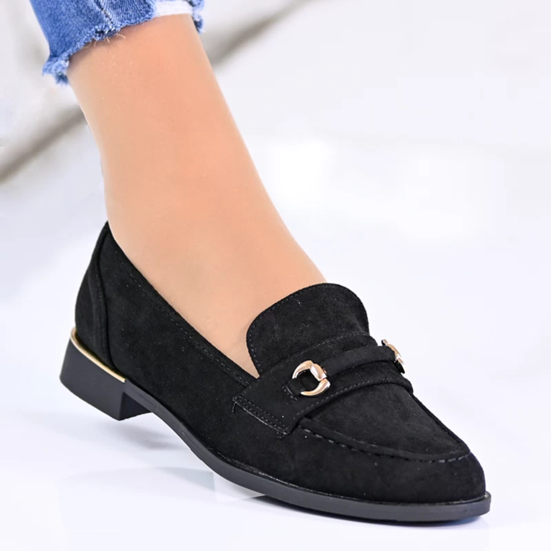 Елегантни черни мокасини A4302-1 black