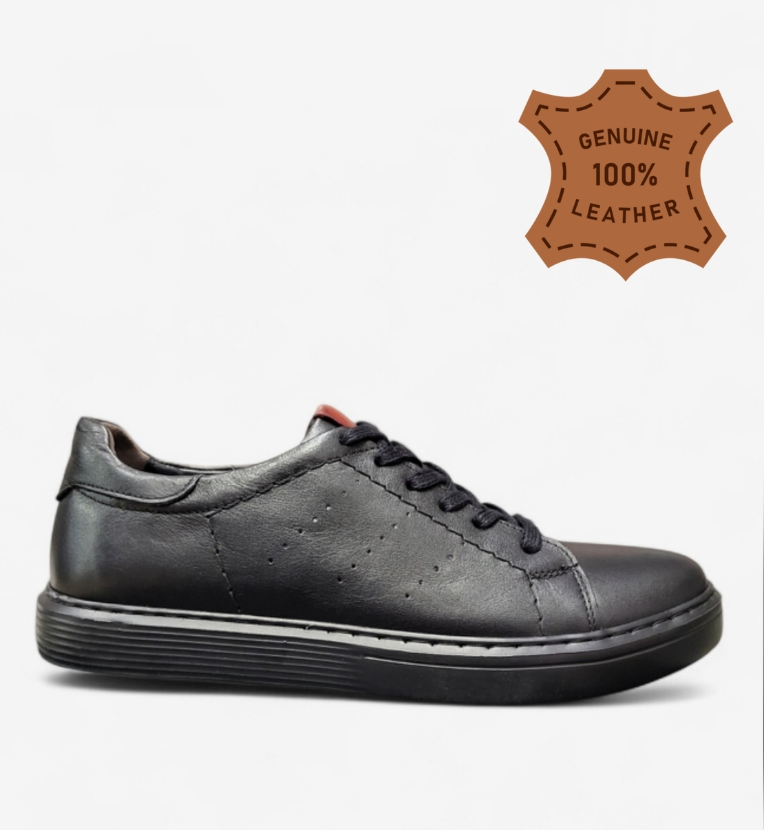 Мъжки спортно елегантни кецове от естествена кожа 656011 black