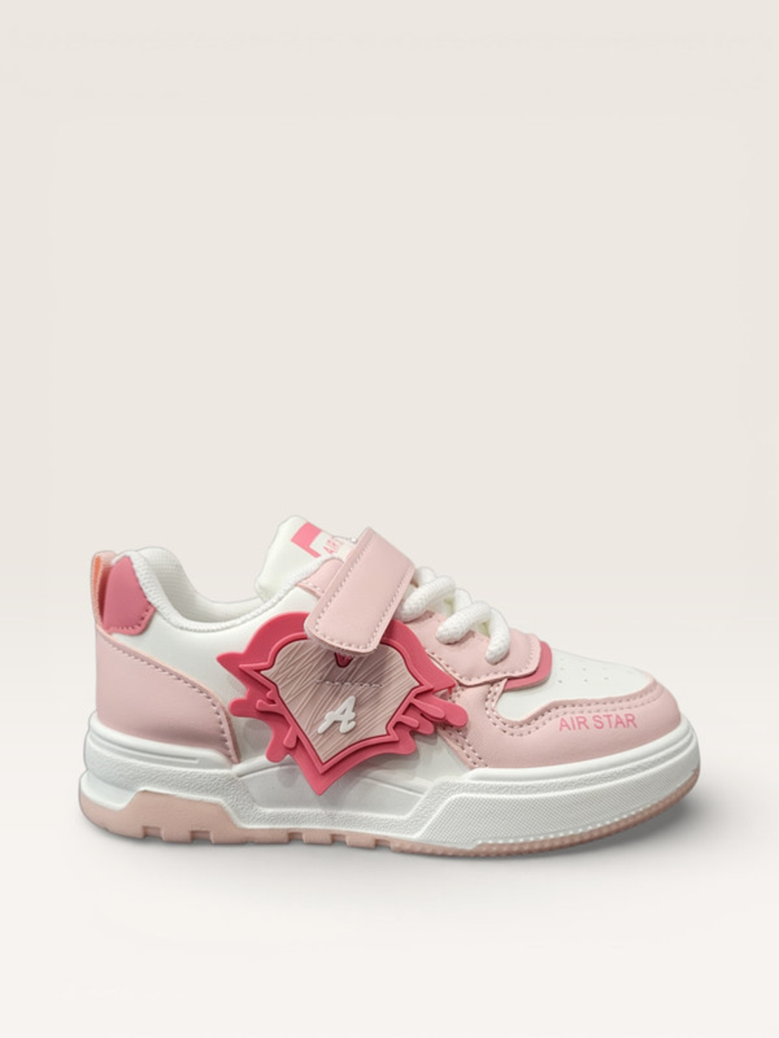 Детски спортни кецове с лепенка W582020 pink