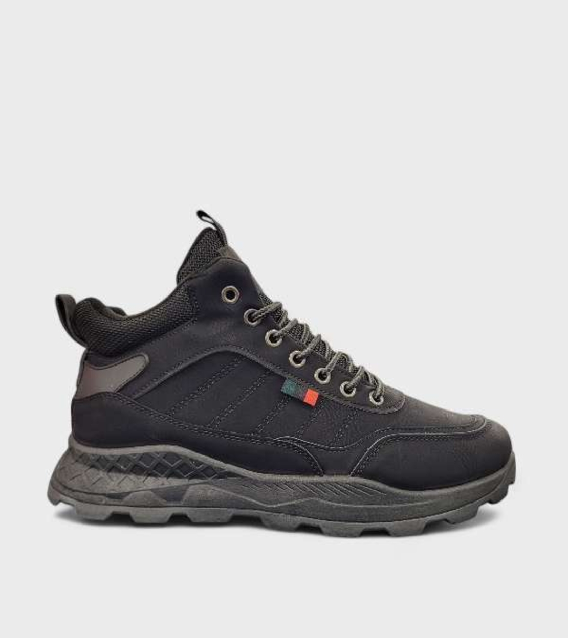 Спортни мъжки боти с връзки и цип в сив цвят M2425-1 Black