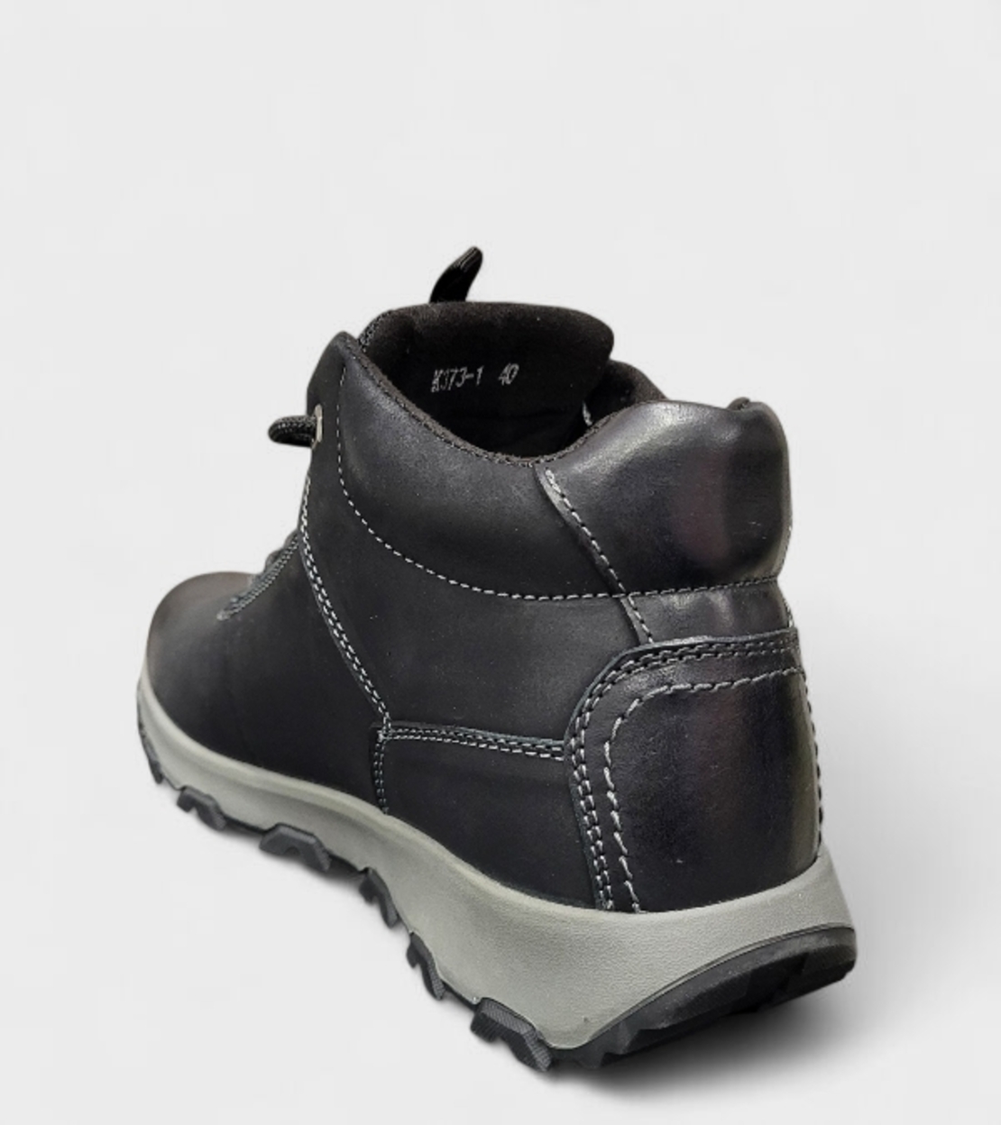 Мъжки боти от естествена кожа K373-1 Black