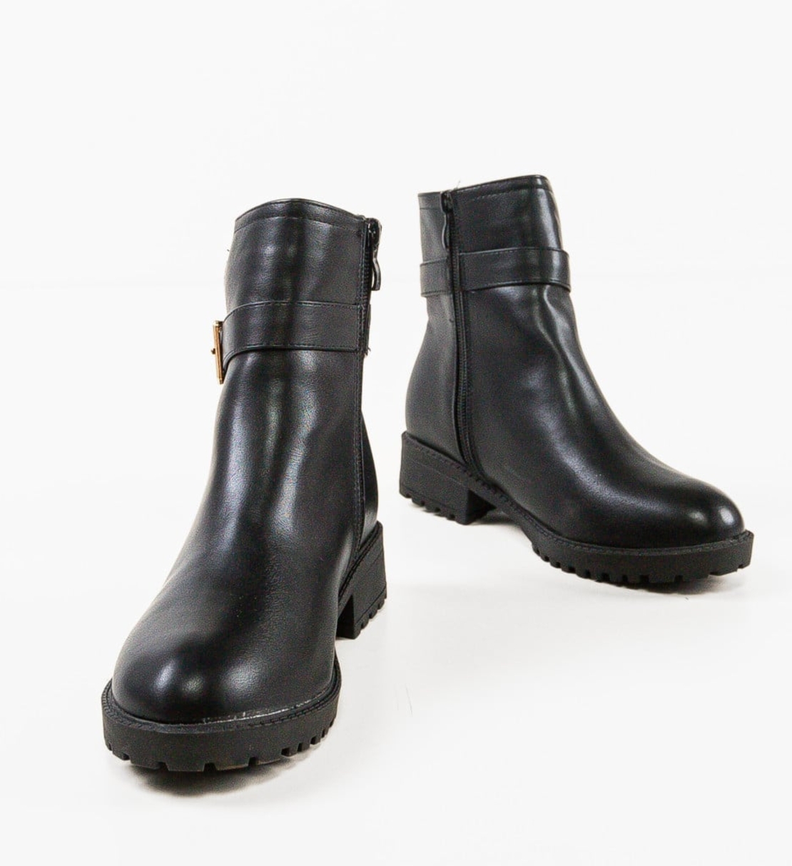 Елегантни дамски боти със златиста катарама без връзки модел: OD8062 black