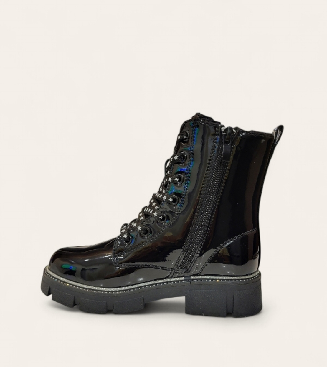 Детски боти в черен цвят с лачено покритие W585016 black