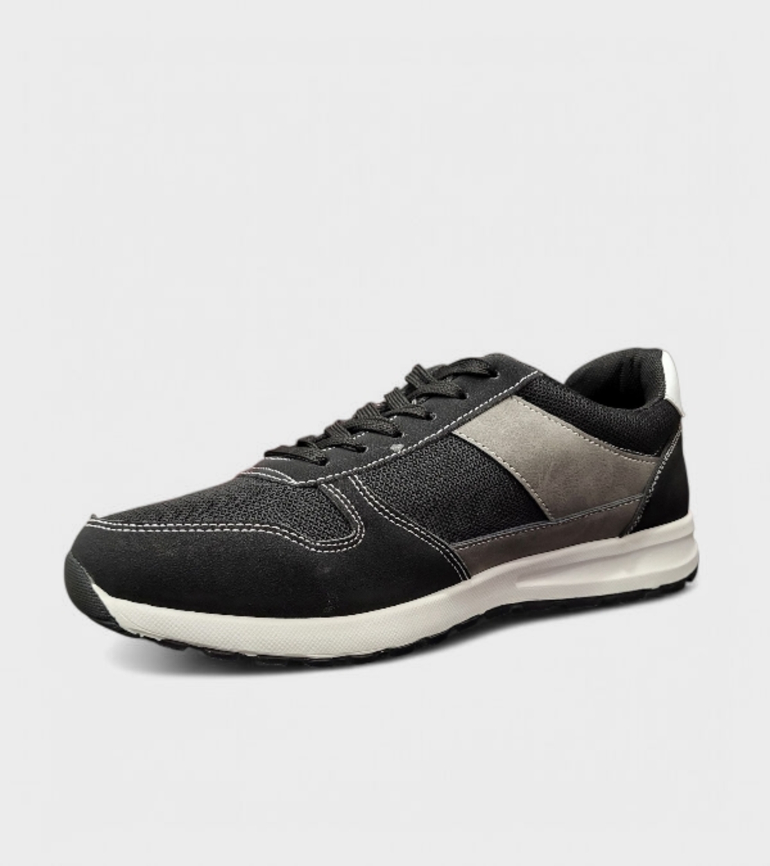 Мъжки спортни маратонки Speed в черно и сиво – 933 black