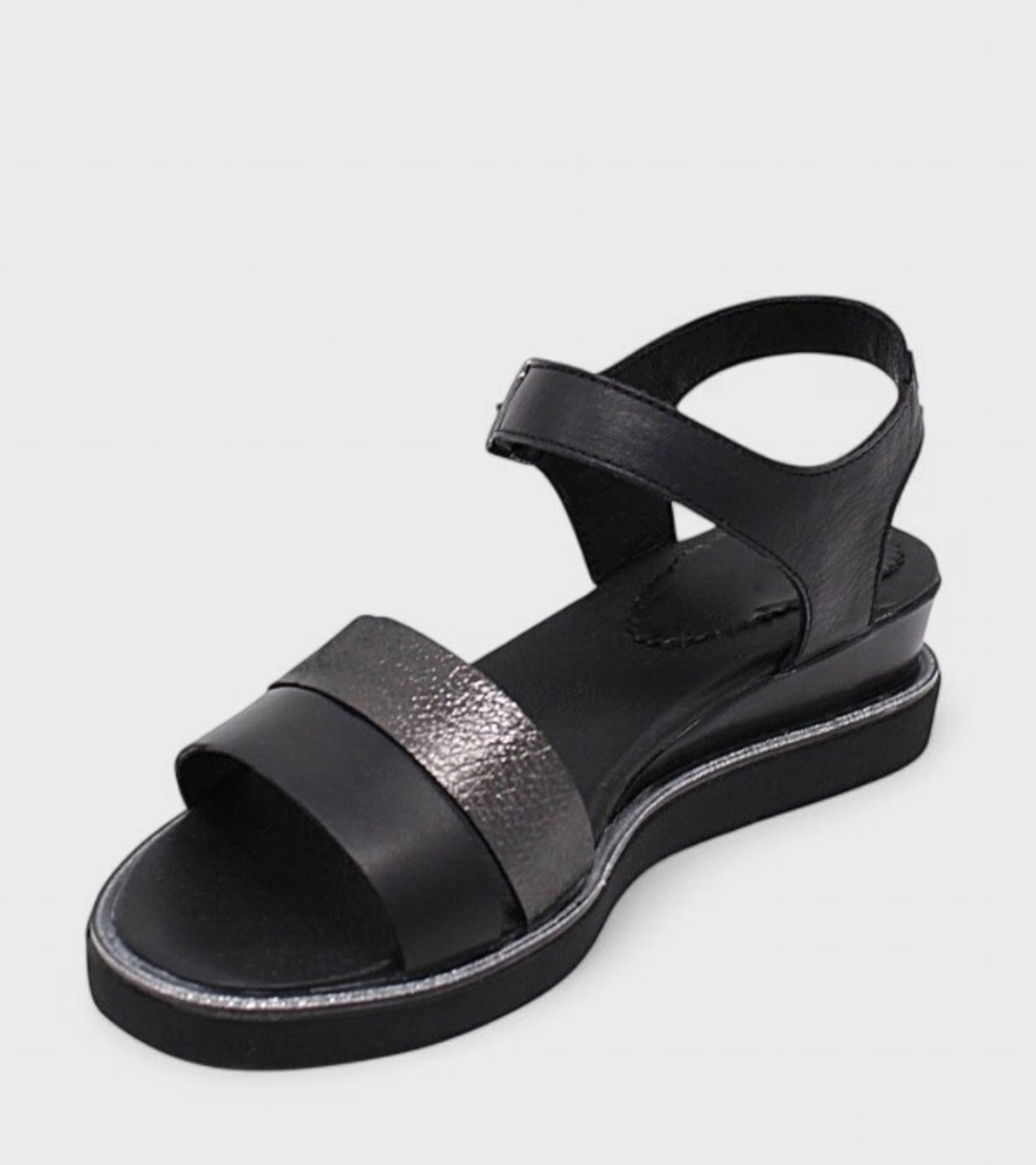 Елегантни черни сандали с платформа 2483-939 nero-krispi