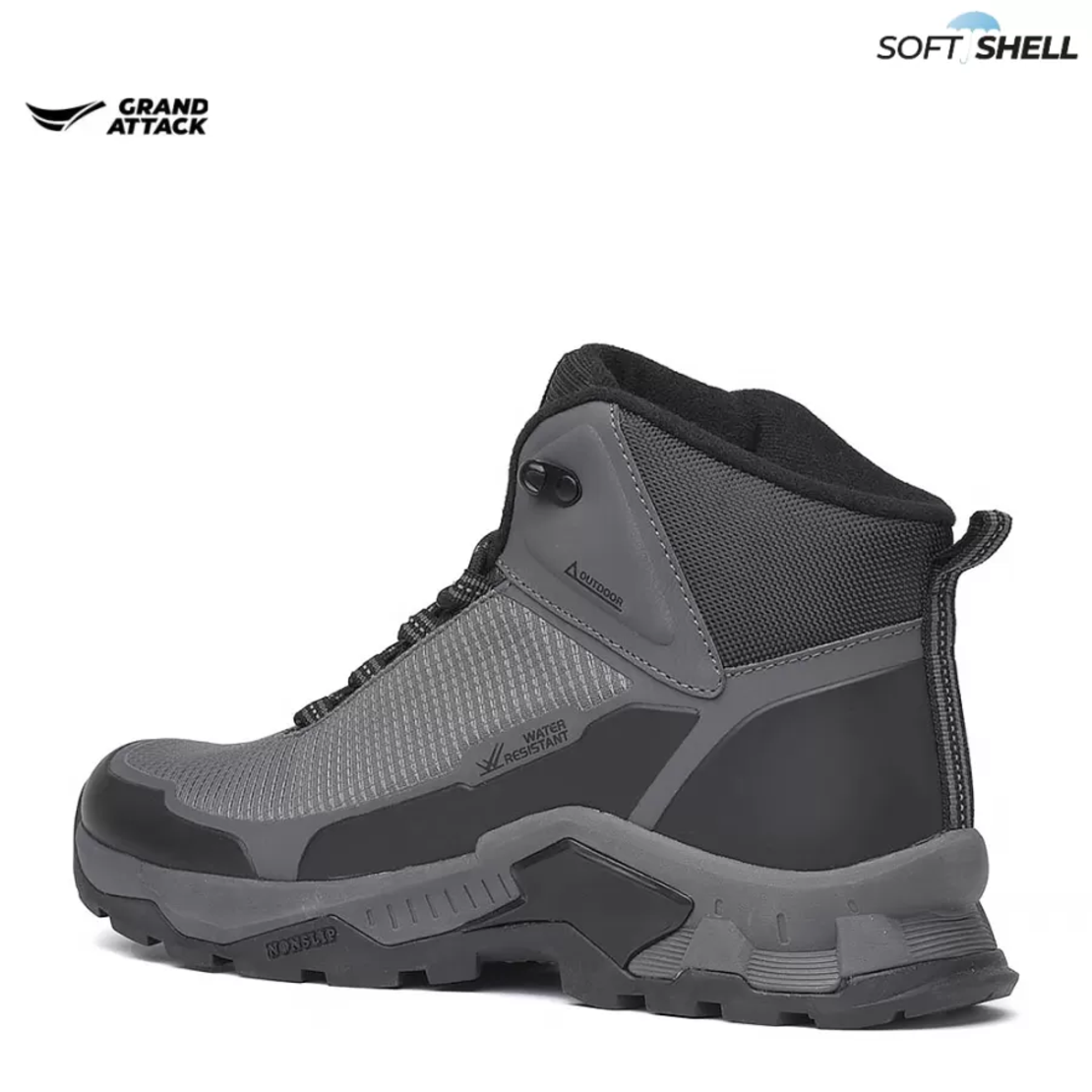 Мъжки туристически обувки Soft Shell с водоустойчив слой и подсилена подметка – 31053-2 grey