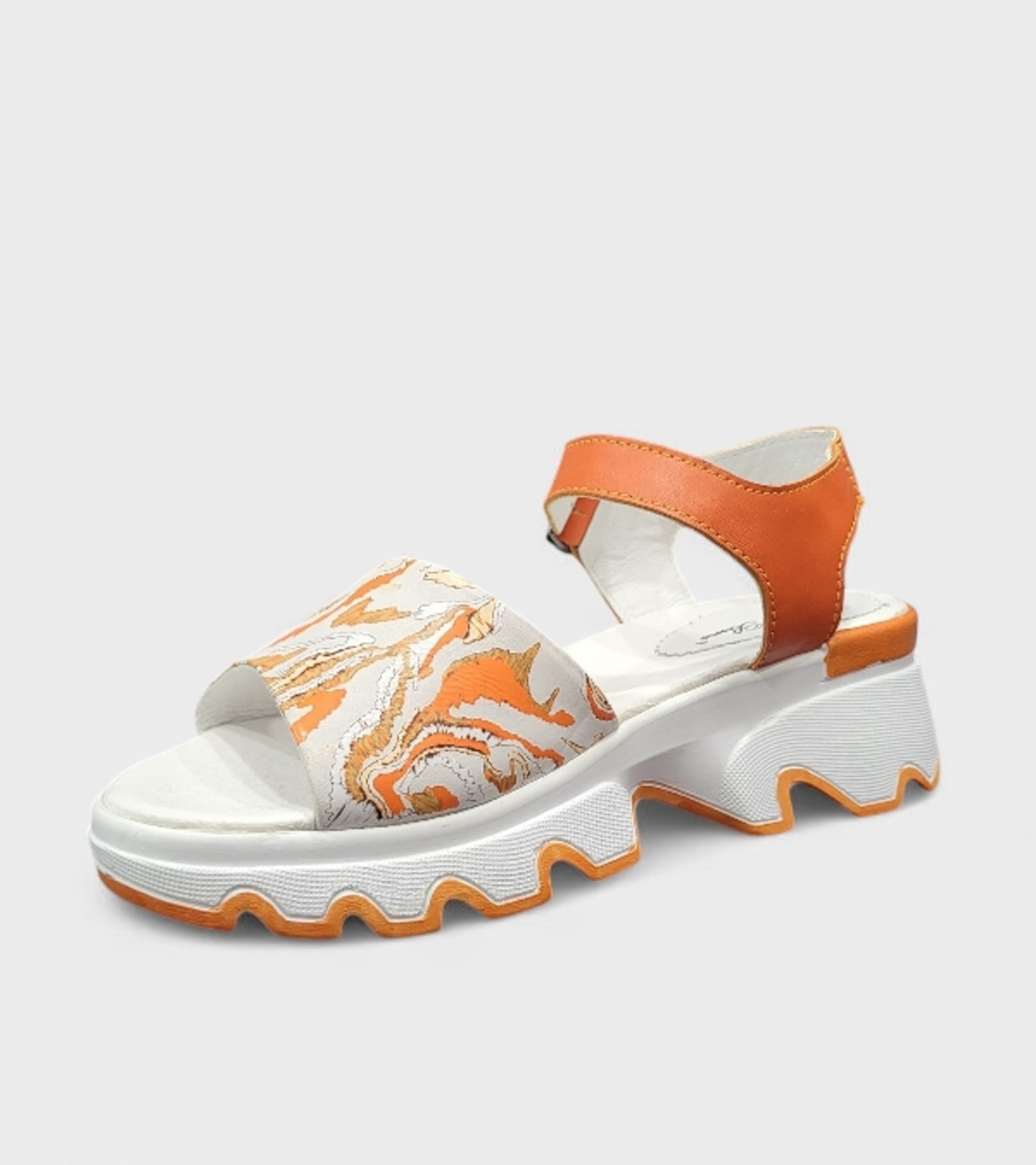 Модерни бели сандали с оранжеви акценти 226206-1428 orange-white