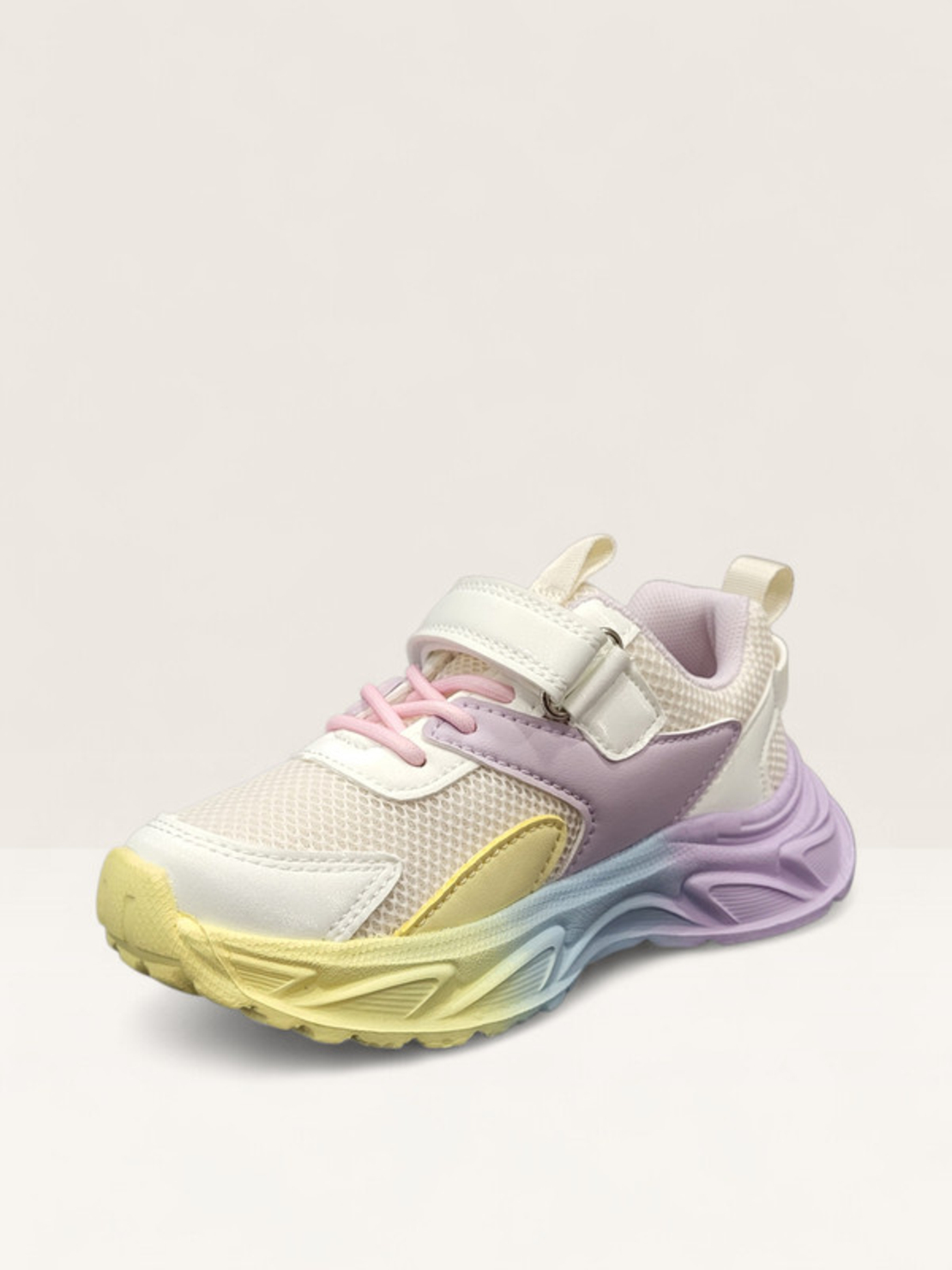 Детски маратонки с лепенка в бяло и лилаво W585081 White/Purple