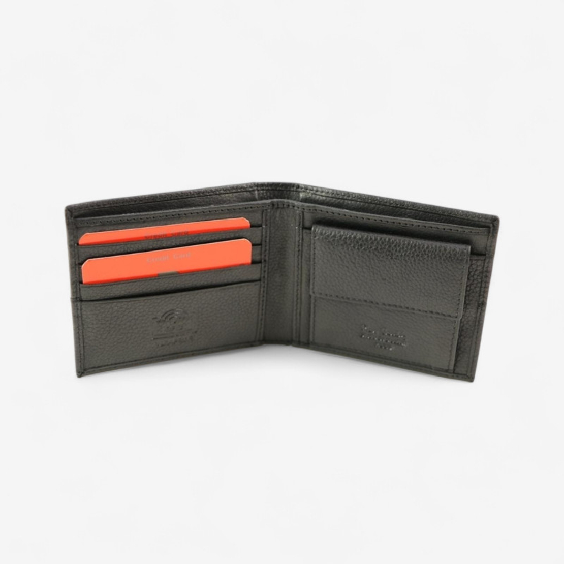 Мъжки портфейл от естествена кожа в черно модел: 8828-129