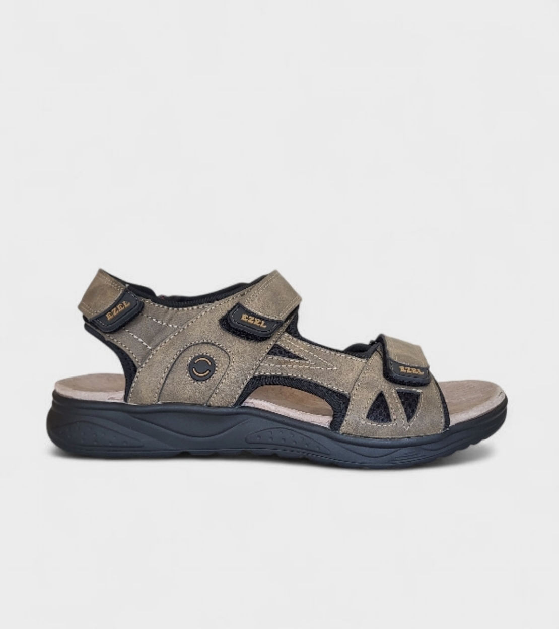 Мъжки сандали в цвят каки с велкро лепенки 2634-2 Khaki