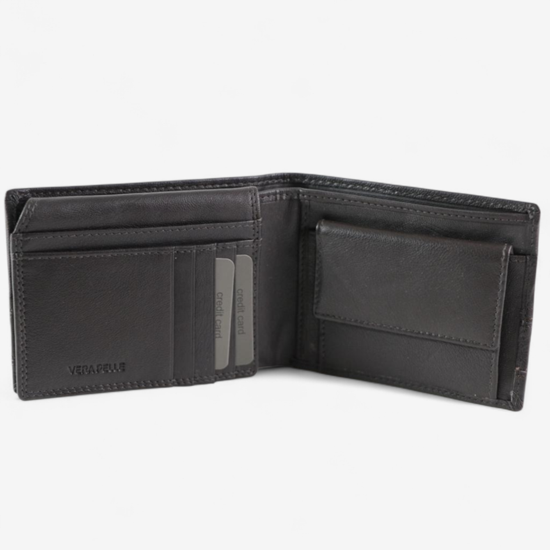 Mъжки портфейл в тъмно кафяв цвят от естествена кожа марка Biagiotti модел: LB7653-04