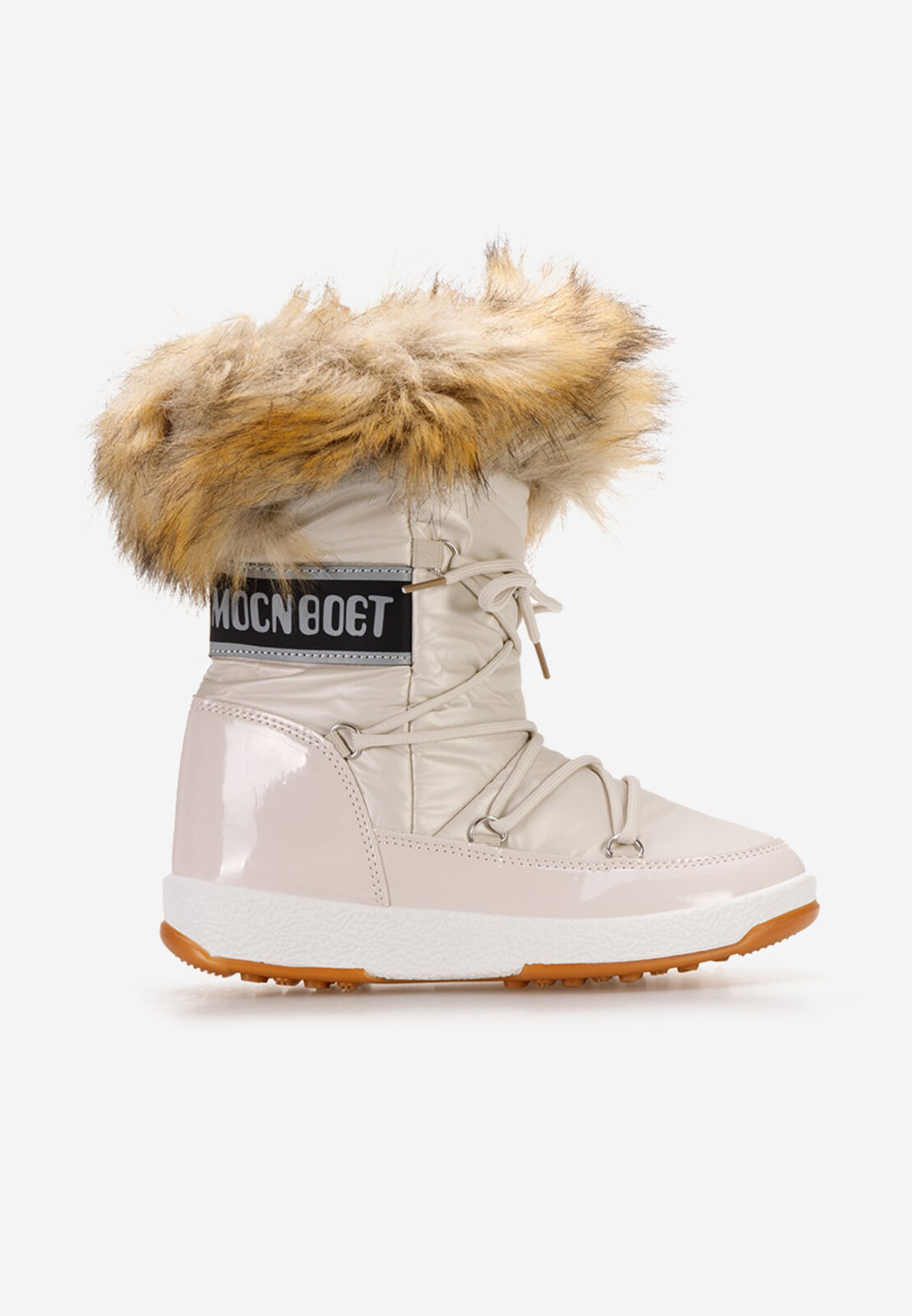 Дамски бежови апрески с пух модел: FF-58 beige
