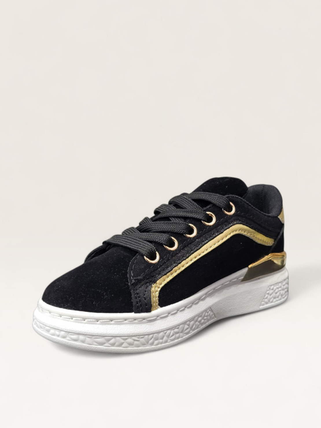 Дeтски кецове за момиче с декоративни златисти елементи 2016 black