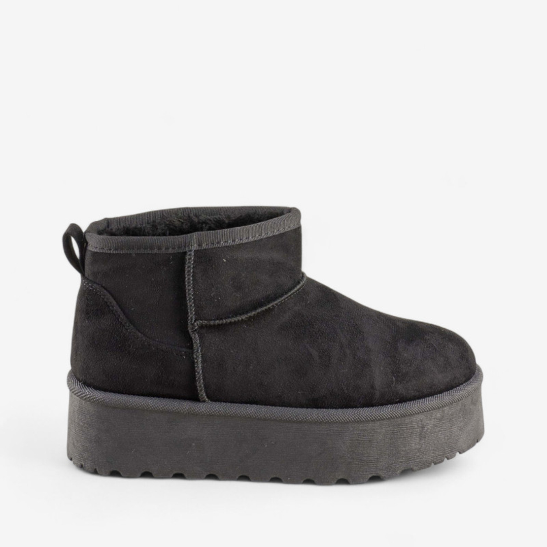 Дамски боти тип UGG на платформа в черно BD2908-1 black
