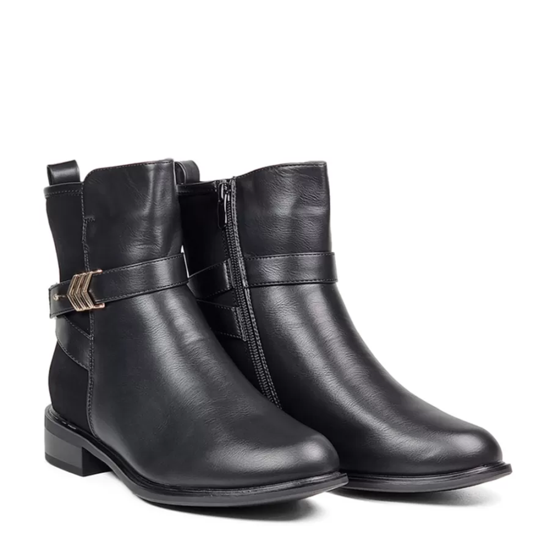Ежедневни дамски боти от кожа в черен цвят модел: 3505 black