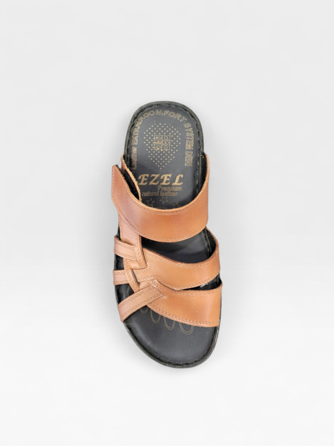 Мъжки кожени чехли в кафяво 415 brown