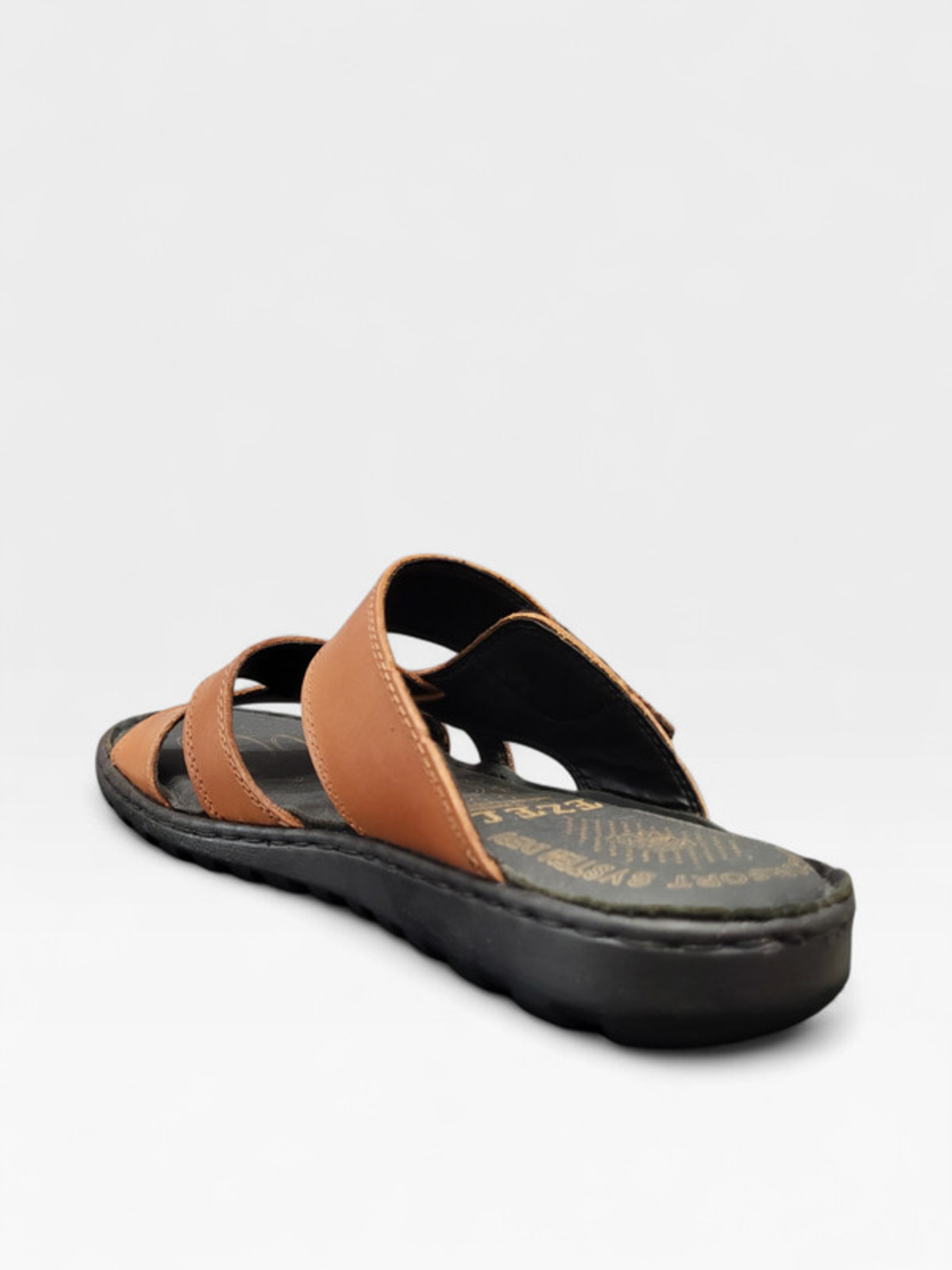 Мъжки кожени чехли в кафяво 415 brown