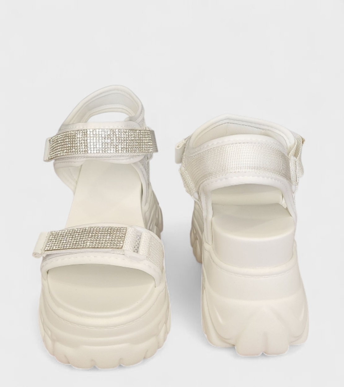 Дамски спортно-елегантни сандали на платформа – YW102 WHITE