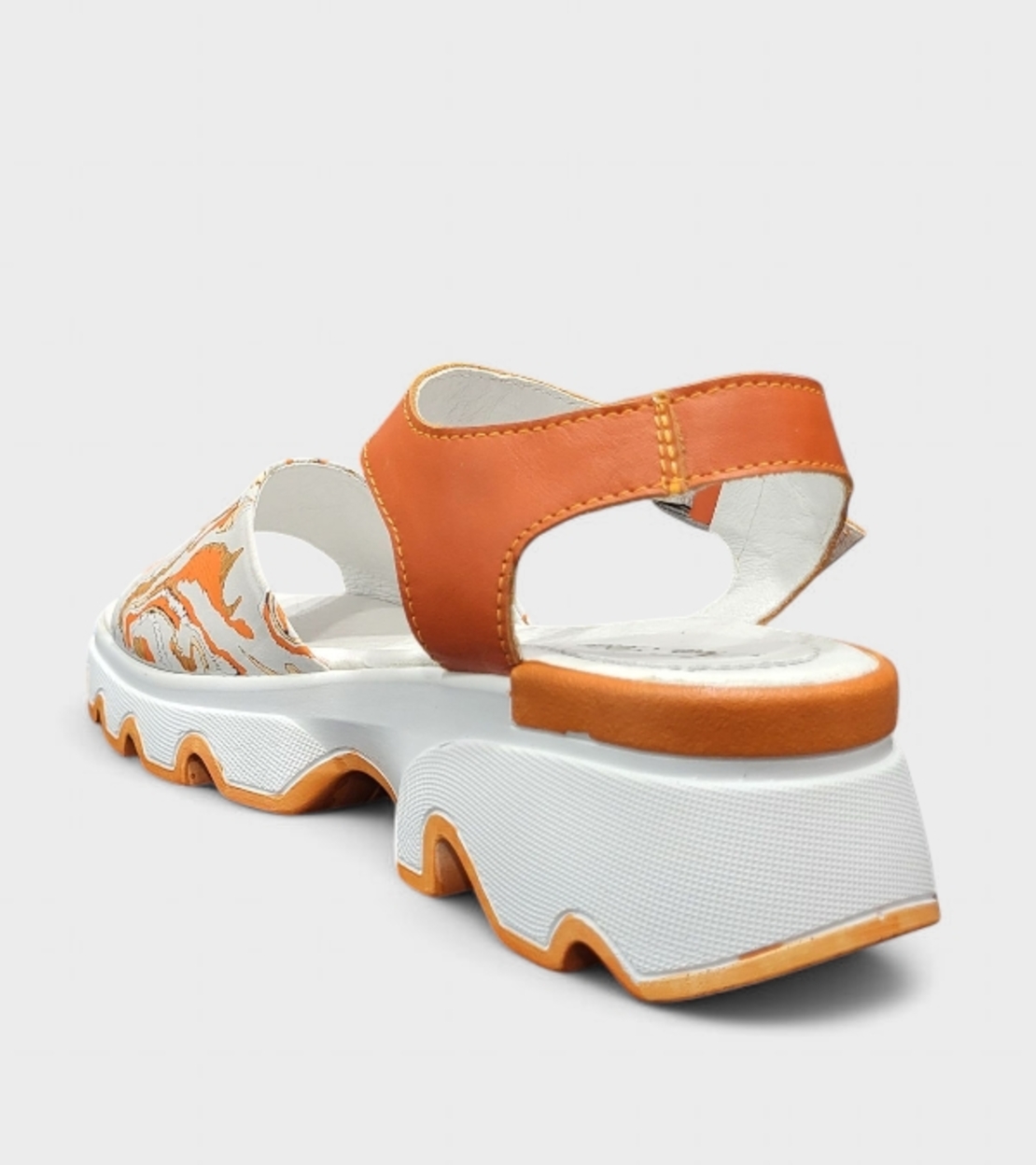Модерни бели сандали с оранжеви акценти 226206-1428 orange-white