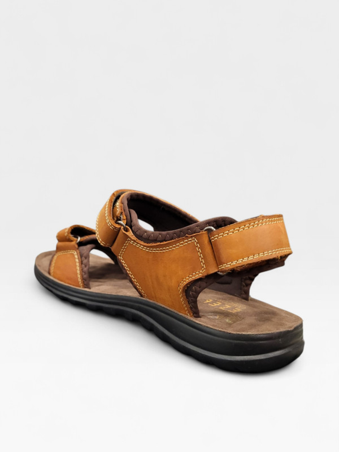 Мъжки кожени чехли в кафяво HM086-1 brown