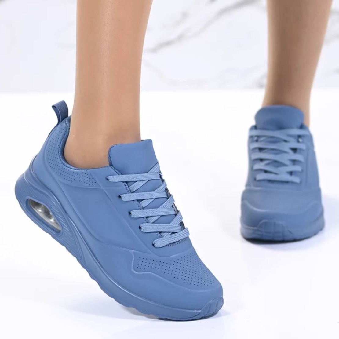 Сини дамски маратонки с въздушна камера D9157-8 Dark blue