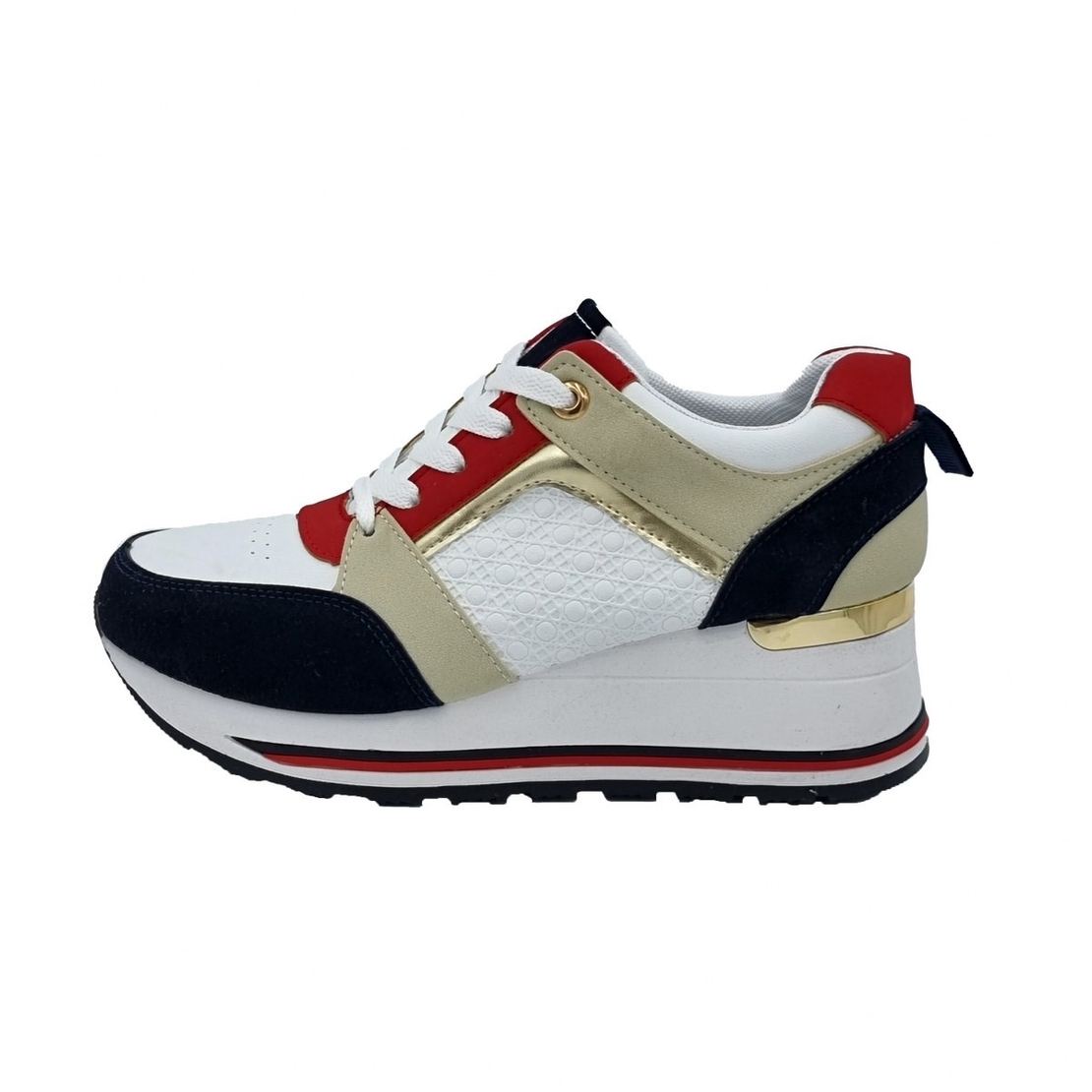 Дамски маратонки на платформа C2053 blue/white/red