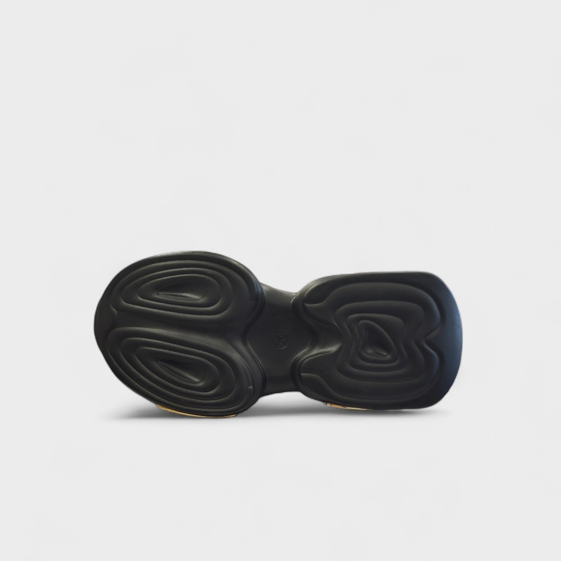 Модерни дамски боти на масивна платформа със златни акценти - Черен цвят | 0314-1 black