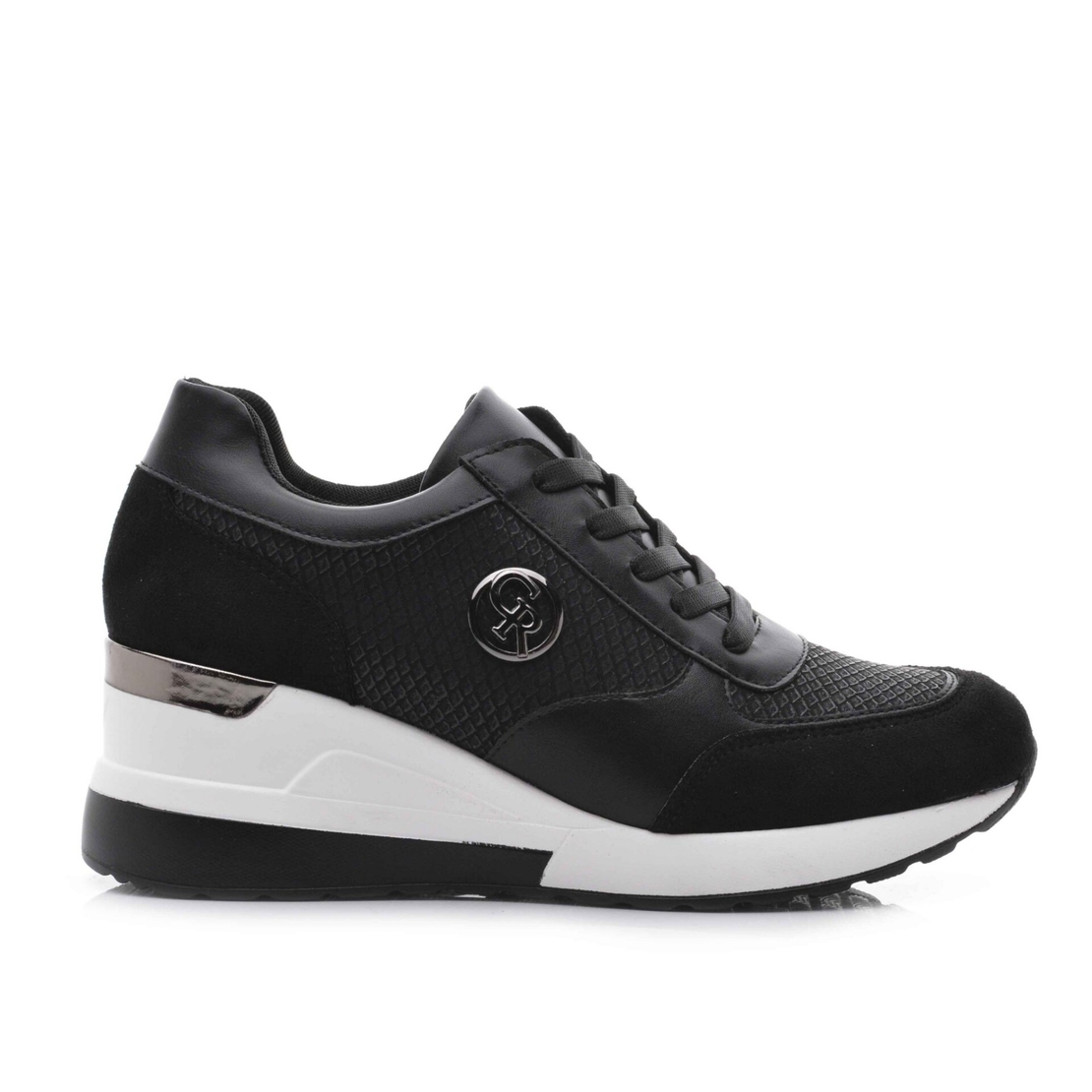 Модни дамски маратонки на платформа от кожа модел:А6802-1 black