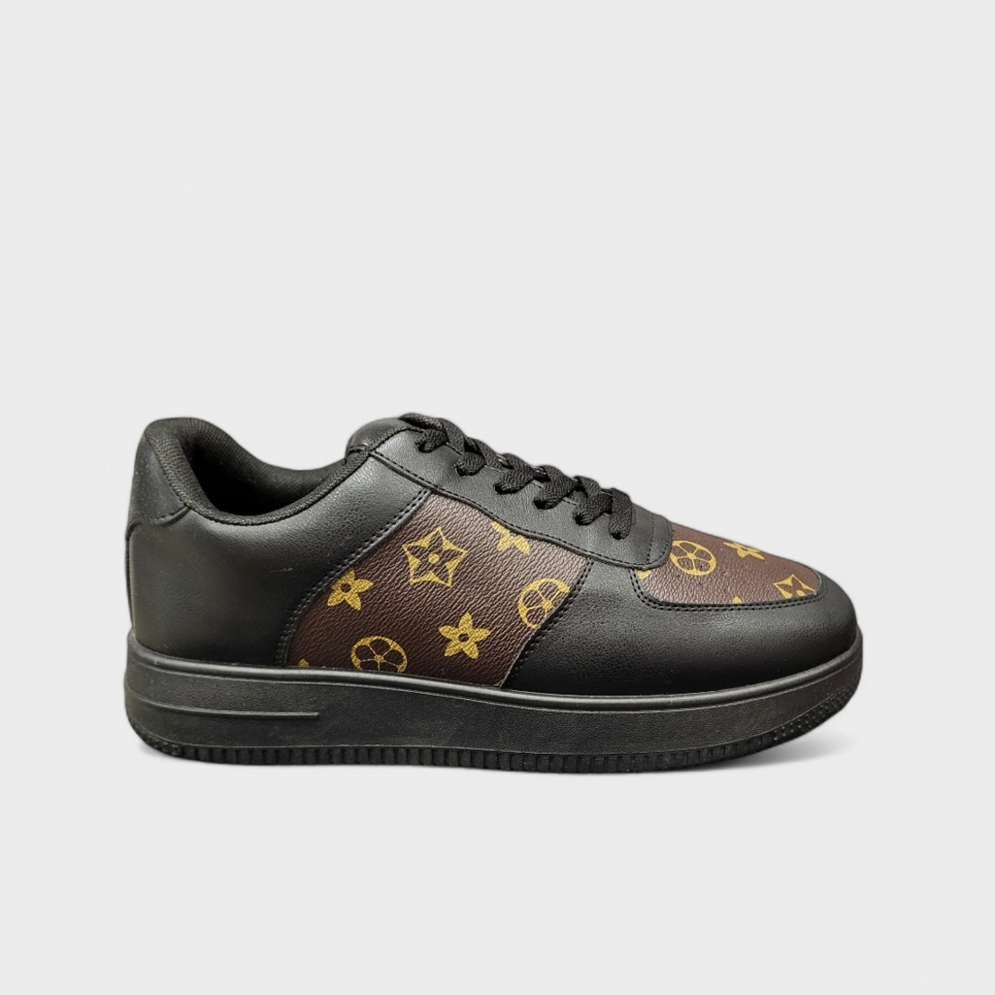 Модни мъжки кецове в кафяво и черно HY-803-1 black/brown