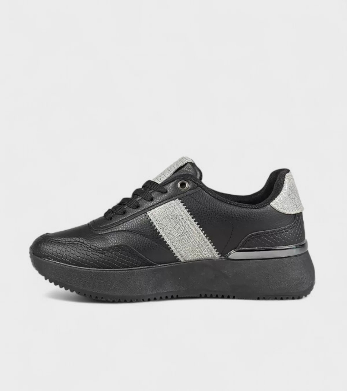 Дамски спортни обувки на платформа W014251 black