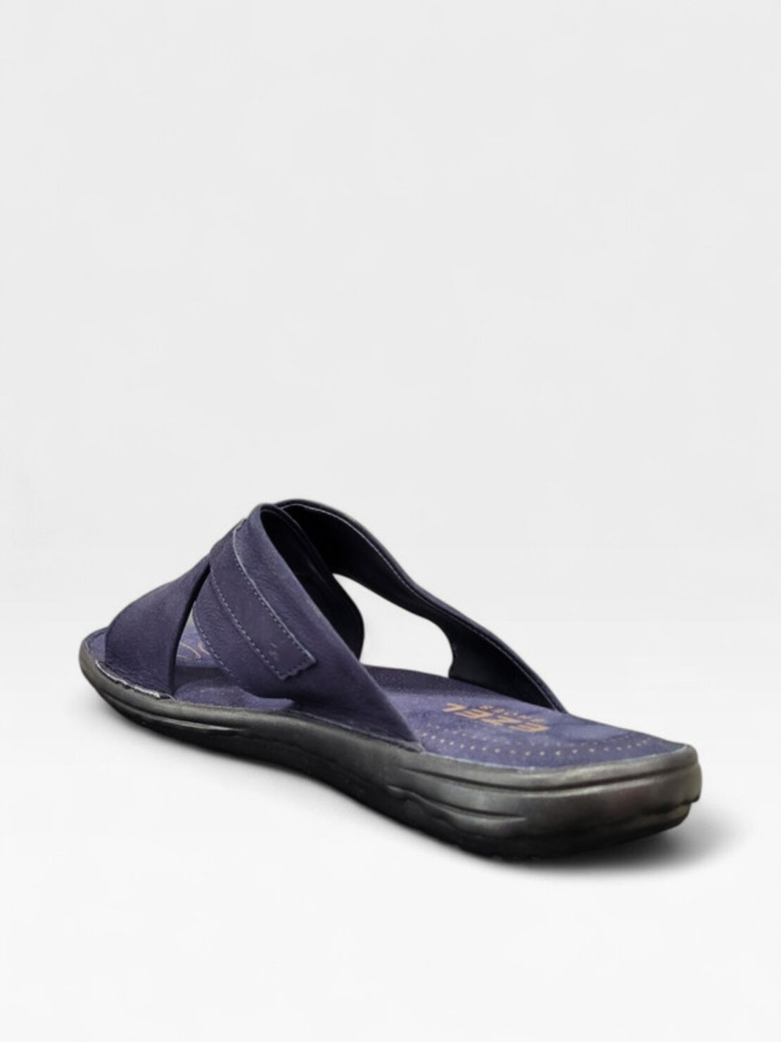 Мъжки кожени чехли в синьо 7005 blue